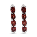 D'Joy Mozambique Garnet Earrings in Rhodium Over Sterling Silver 1.80 ctw - Sticky add to cart bar