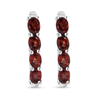 D'Joy Mozambique Garnet Earrings in Rhodium Over Sterling Silver 1.80 ctw