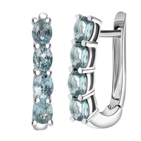 D'Joy Blue Zircon  Earring in Rhodium OverSterling Silver 1.60 ctw