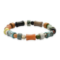 Multi Jasper and Multi Gemstone 85.00 ctw Beaded Stretch Bracelet - Sticky add to cart bar