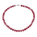 Pink Agate Beaded 290.00 ctw Necklace 18 Inches in Sterling Silver - Sticky add to cart bar