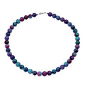 Purple Agate Beaded 334.85 ctw Necklace 18 Inches in Sterling Silver - Sticky add to cart bar