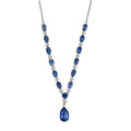 D'Joy Premium Kashmir Kyanite and Moissanite 12.80 ctw Starfall Embrace Necklace 18 Inches in Rhodium Over Sterling Silver - Sticky add to cart bar