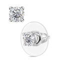 D'Joy Moissanite 0.90 ctw Solitaire Stud Earrings in Rhodium Over Sterling Silver - Sticky add to cart bar