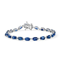 D'Joy Premium Kashmir Kyanite 13.80 ctw Bracelet in Rhodium Over Sterling Silve (7.25 In)