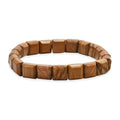 Peanut Wood Jasper 130.00 ctw Beaded Stretch Bracelet - Sticky add to cart bar