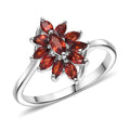 D'Joy Mozambique Garnet Ring in Rhodium Over Sterling Silver (Size 5) 1.20 ctw - Sticky add to cart bar