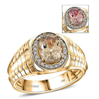 Luxoro 14K Yellow Gold AAA Turkizite, Diamond (G-H, I2) (0.22 cts) Men's Ring (Size 10.0) (9.26 g) 3.05 ctw