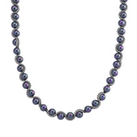 White Shell Pearl Fancy Necklace (19.5-21.5 Inches) in Stainless Steel