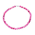Peach Purple Watermelon Agate Beaded 335.35 ctw Necklace 18 Inches in Sterling Silver - Sticky add to cart bar