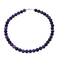 Purple Agate Beaded 335.35 ctw Necklace 18 Inches in Sterling Silver - Sticky add to cart bar