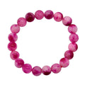 Peach Purple Watermelon Agate Beaded 137.65 ctw Stretch Bracelet - Sticky add to cart bar