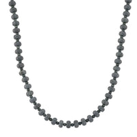 D'Joy Natural Olmec Jadeite 290.00 ctw Floral Carved Beaded Necklace in Rhodium Over Sterling Silver18-20 Inches