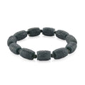 Natural Olmec Jadeite 210.00 ctw Barrel and Beaded Stretch Bracelet - Sticky add to cart bar