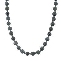 D'Joy Natural Olmec Jadeite 420.00 ctw Carved Beaded Necklace in Rhodium Over Sterling Silver 18-20 Inches