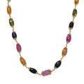GP Italian Garden Collection Multi Sapphire 66.00 ctw Necklace in 18K Vermeil Yellow Gold Over Sterling Silver 18 Inches - Sticky add to cart bar