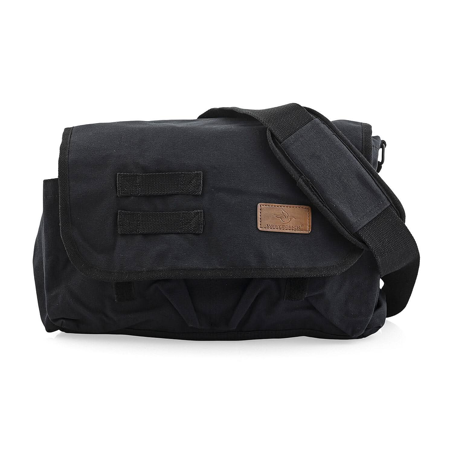 Filos Black Canvas Messenger Bag
