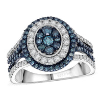 D'Joy Natural Champagne and White Diamond Ring in Rose Gold Over Sterling Silver (Size 10.0) 1.00 ctw