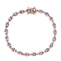 D'Joy Premium Pink Morganite 9.90 ctw Bracelet in 18K Vermeil Rose Gold Over Sterling Silve (7.25 In)