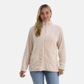 Tamsy Beige Velvet Zip Front Jacket with 2 Front Pockets - S/M - Sticky add to cart bar