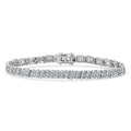 Luxuriant Lab Grown Diamond Tennis Bracelet in Rhodium Over Sterling Silver 5.00 ctw (7.25 Inches) (G-H, SI) - Sticky add to cart bar