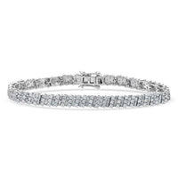 Luxuriant Lab Grown Diamond Tennis Bracelet in Rhodium Over Sterling Silver 5.00 ctw (7.25 Inches) (G-H, SI)