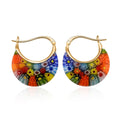 Multi Color Murano Style Solitaire Earrings in 10K Yellow Gold - Sticky add to cart bar