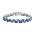 D'Joy Premium Kashmir Kyanite and Rainbow Moonstone 29.25 ctw Bracelet in Rhodium Over Sterling Silve (7.25 In) - Sticky add to cart bar