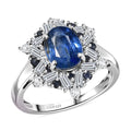 D'Joy Premium Kashmir Kyanite and Multi Gemstone 3.20 ctw Ring in Rhodium Over Sterling Silver (Size 10.0) - Sticky add to cart bar