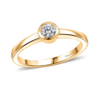 D'Joy Mozambique Garnet Solitaire Ring in 18K Vermeil YG Over Sterling Silver (Size 10.0) 0.35 ctw