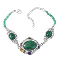 EverTrue African Malachite and Multi Gemstone 36.50 ctw Blooming Garden Bracelet in Platinum Bond (7.25 In) - Sticky add to cart bar