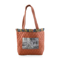 Vegas Closeout OK Burnt Orange Quilted Shoulder Bag with Photo Pocket - Sticky add to cart bar