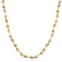ION Plated YG and Stainless Steel Wave Link Necklace (20-22 Inches)