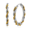 Rope Chain Hoop Earrings in ION Plated YG and Stainless Steel - Sticky add to cart bar
