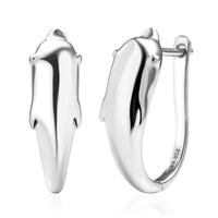 D'Joy Dolphin Earrings in Rhodium Over Sterling Silver 5.25 Grams