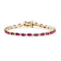 AAA Royal Ruby and Luxuriant Lab Grown Diamond G-H SI 9.75 ctw Bracelet in 18K Vermeil Yellow Gold Over Sterling Silver (7.25 In) - Sticky add to cart bar