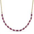 AAA Royal Ruby and Luxuriant Lab Grown Diamond G-H SI 6.10 ctw Necklace in 18K Vermeil Yellow Gold Over Sterling Silver 18 Inches - Sticky add to cart bar