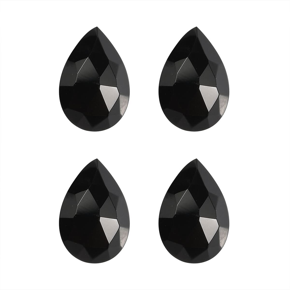 Set of 4 Black Onyx (Pear 6x4 mm) 1.01 ctw
