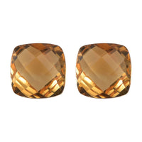 Set of 2 AA Brazilian Citrine (Cush 7x7 mm) 2.51 ctw