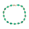 Luxoro Premium Kagem Zambian Emerald 10.70 ctw Eternal Line Bracelet in 10K Yellow Gold (7.25 In) - Sticky add to cart bar