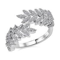 Luxuriant Lab Grown Diamond  Fancy Ring in Rhodium OverSterling Silver 0.99 ctw