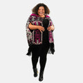 BCBG Wine Baroque Poncho - S/M - Sticky add to cart bar