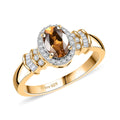 D'Joy Golden Turkizite ,  White Diamond  Main Stone With Side Stone Ring in 18K YG VermeilSterling Silver 2.02 ctw - Sticky add to cart bar