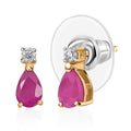 AAA Royal Ruby and Luxuriant Lab Grown Diamond G-H SI 1.15 ctw Stud Earrings in 18K Vermeil Yellow Gold Over Sterling Silver - Sticky add to cart bar