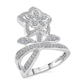 Luxuriant Lab Grown Diamond  Fancy Ring in Rhodium OverSterling Silver 0.75 ctw - Sticky add to cart bar