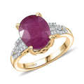 Luxoro 10K Yellow Gold AAA Royal Ruby, Diamond (G-H, I2) (0.20 cts) Ring (Size 10.0) 5.75 ctw - Sticky add to cart bar