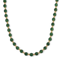 Verde Onyx 200.00 ctw Beaded Necklace in Goldtone 18-20 Inches