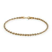 Rope Chain Bracelet in 10K Yellow Gold (7.25 In) 1.32 Grams