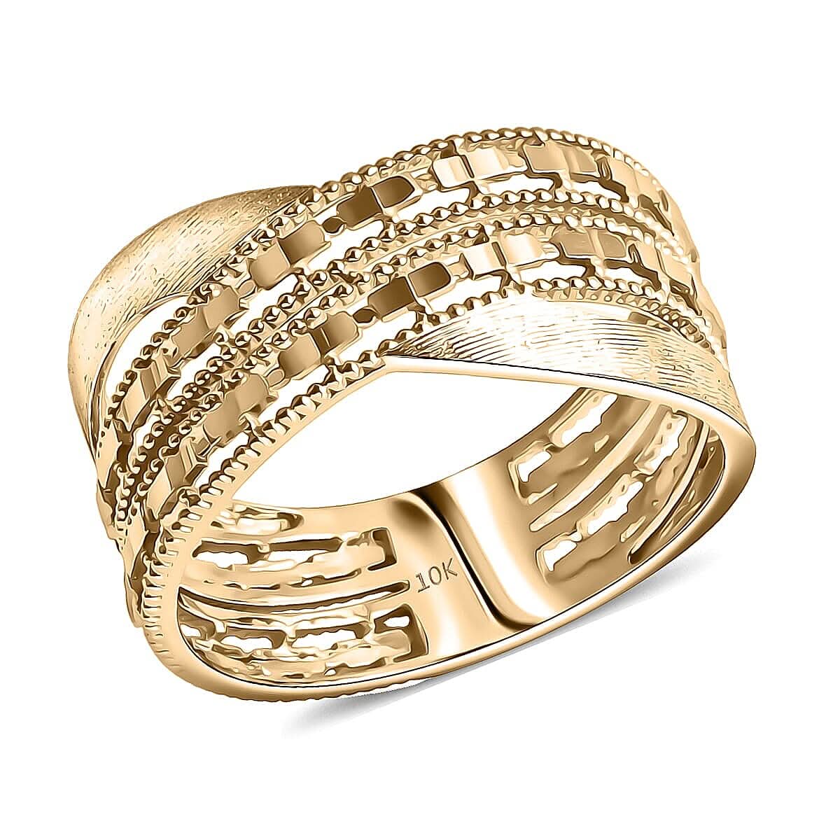 Doorbuster Luxoro 10K Yellow Gold Weave Royale Ring (Size 8.0) (3.08 g)