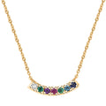 D'Joy Multi Gemstone, Lab Grown Diamond (I1) Necklace (18 Inches) in 18K Vermeil YG Over Sterling Silver 0.90 ctw - Sticky add to cart bar